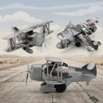 Die-Cast Çek-Bırak Uçak 15 cm Oyuncak - Gri