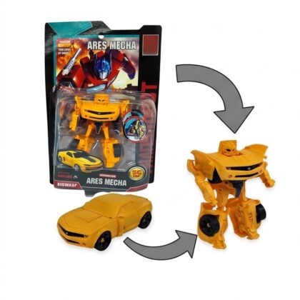 Robota Dönüşen Oyuncak Araba - 10 cm Sarı