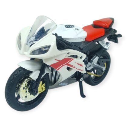 1:18 Ölçekli Model Standlı Motosiklet - Beyaz-Kırmızı