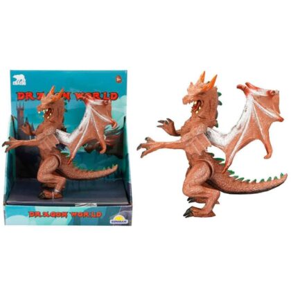 Standlı Ejderha Figürü 13 cm - Kahverengi