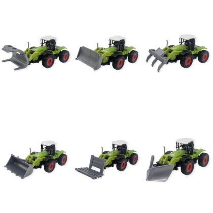 6'lı Set Farm Mini Oyuncak Traktör - 14 cm Çiftlik Araçları