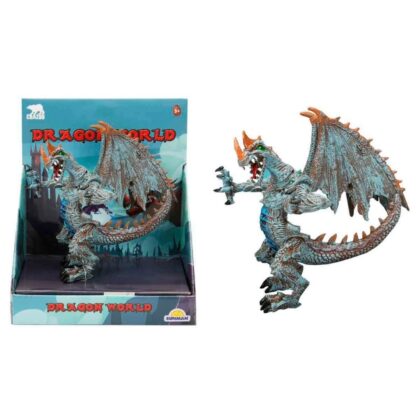 Standlı Ejderha Figürü 13 cm - Mavi