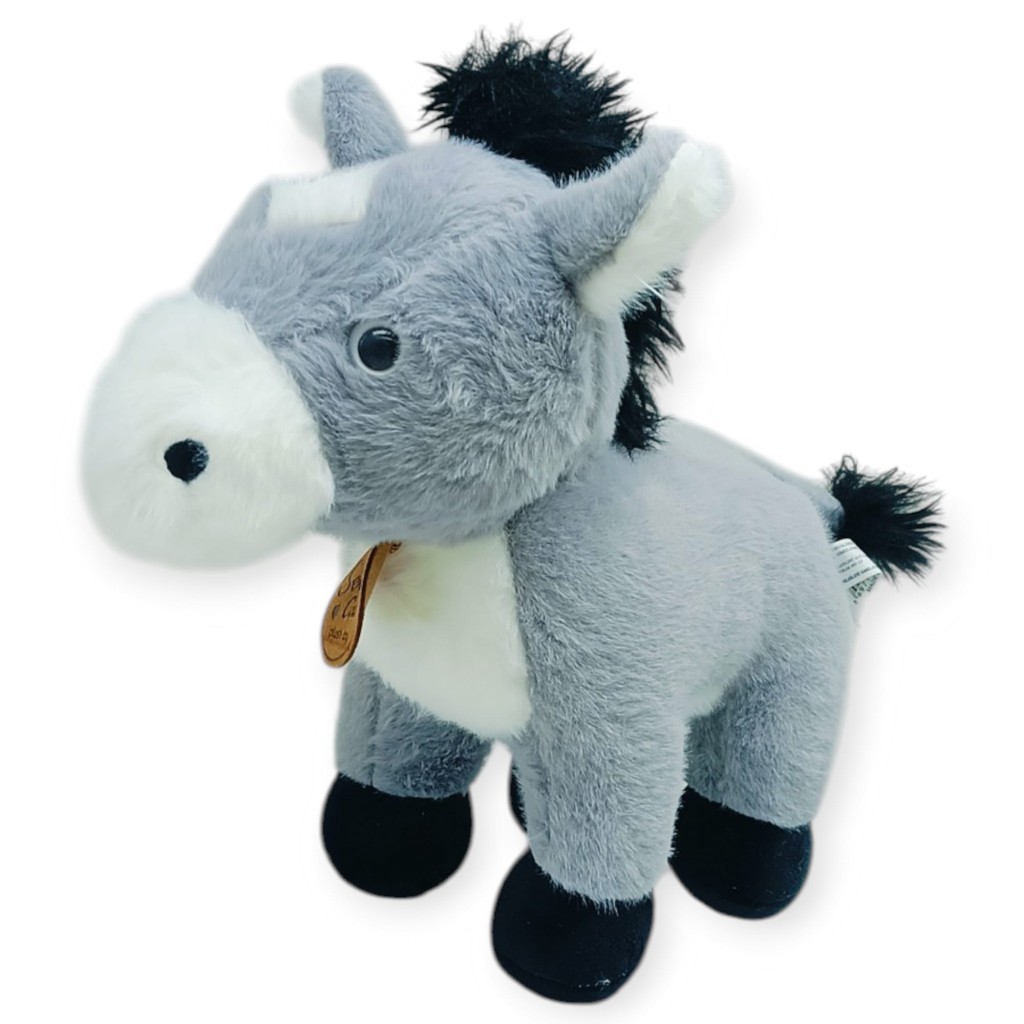 Peluş Hayvanlar Sesli 30 cm At - Gri