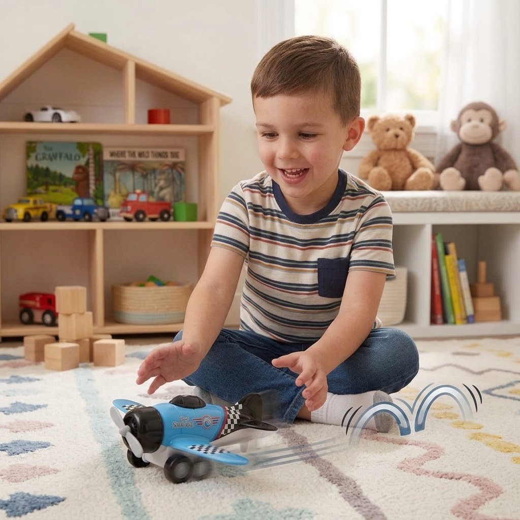 Die-Cast Çek-Bırak Uçak 15 cm Oyuncak - Mavi