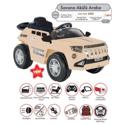Pilsan Savana K.Akülü Araba 12v Bej
