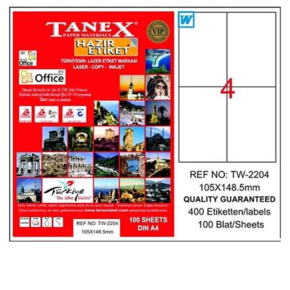 Tanex Laser Etiket 105x148,5 mm.