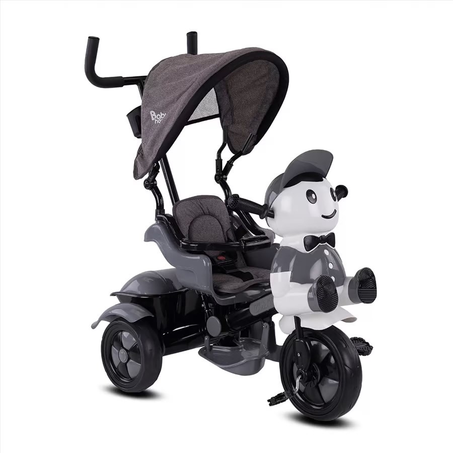 Babyhope Yupi Panda 3 Tekerlekli Bebek Bisikleti Gri