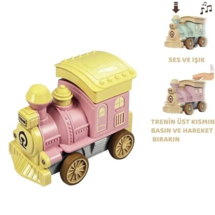 Oyuncak Tren Işıklı Sesli Bas Gitsin 14cm - PEMBE - 8068A