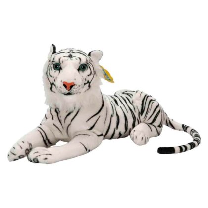 Peluş Beyaz Kaplan Yatan 60 Cm