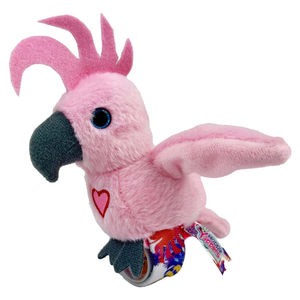 Peluş Ses Tekrarlı Hayvan Bileklik Aksesuar - Pembe Papağan